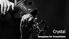  Presentation with dark and sad - PPT theme with symphony orchestra - violinist playing violin on dark background and a black colored foreground