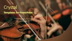  Presentation with symphony - Cool new theme with symphony-orchestra-on-stage-hands backdrop and a tawny brown colored foreground