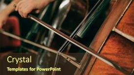  Presentation with symphony - Slide deck consisting of symphony-orchestra-on-stage-hands background and a tawny brown colored foreground