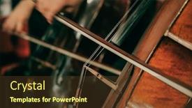  Presentation with symphony - PPT theme with symphony-orchestra-on-stage-hands background and a tawny brown colored foreground