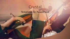  Presentation with symphony - PPT theme enhanced with symphony-orchestra-on-stage-hands background and a coral colored foreground