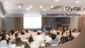  Presentation with abstract business - Amazing presentation theme having symposium - abstract blur business conference backdrop and a light gray colored foreground