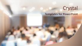  Presentation with abstract business - Amazing presentation having symposium - abstract blur business conference backdrop and a lemonade colored foreground