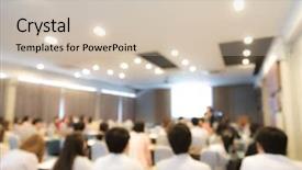  Presentation with business abstract - Theme with symposium - abstract blur business conference background and a soft green colored foreground