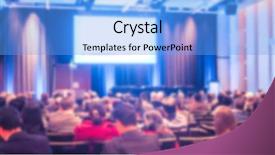  Presentation with business abstract - Colorful PPT theme enhanced with symposium - abstract blur business conference backdrop and a light blue colored foreground
