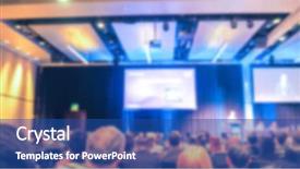  Presentation with abstract business - Cool new slides with symposium - abstract blur business conference backdrop and a ocean colored foreground
