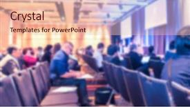  Presentation with abstract business - Presentation theme enhanced with symposium - abstract blur business conference background and a lemonade colored foreground