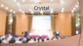  Presentation with abstract business - Presentation theme featuring symposium - abstract blur business conference background and a lemonade colored foreground