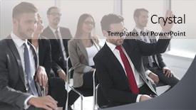  Presentation with question - Theme having symposium - manager asks a question background and a light gray colored foreground