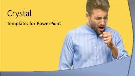  Presentation with medical mhealth healthcare concept - Slide deck enhanced with symptom for cold or bronchitis background and a yellow colored foreground