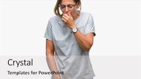  Presentation with medical mhealth healthcare concept - Audience pleasing presentation consisting of symptom for cold or bronchitis backdrop and a light gray colored foreground