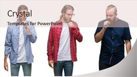  Presentation with virile young men - Presentation theme having symptom for cold or bronchitis background and a lemonade colored foreground