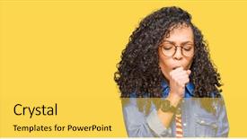  Presentation with curly hair - Colorful PPT theme enhanced with symptom for cold or bronchitis backdrop and a yellow colored foreground