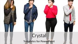  Presentation with 3d white people pushing - PPT theme enhanced with symptom for cold or bronchitis background and a  colored foreground