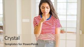  Presentation with casual young people - Slide deck having symptom for cold or bronchitis background and a lemonade colored foreground