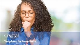  Presentation with real woman hair texture human - Presentation design featuring symptom for cold or bronchitis background and a teal colored foreground