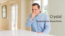  Presentation with healthcare - Theme having symptom for cold or bronchitis background and a soft green colored foreground