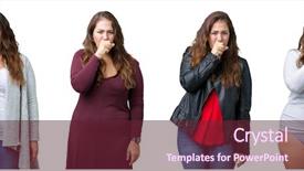  Presentation with plus size fashion model - Audience pleasing PPT theme consisting of symptom for cold or bronchitis backdrop and a tawny brown colored foreground