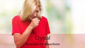  Presentation with healthcare - Slide set with symptom for cold or bronchitis background and a crimson colored foreground