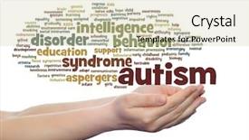  Presentation with social disorder - PPT theme featuring synapse - concept conceptual childhood autism syndrome background and a  colored foreground