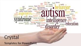  Presentation with autism hands - Colorful PPT layouts enhanced with synapse - concept conceptual childhood autism syndrome backdrop and a  colored foreground