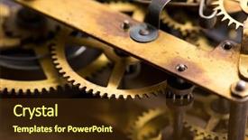  Presentation with gears - Slide deck consisting of synchronization - clockwork old brass gears background and a tawny brown colored foreground