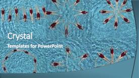  Presentation with swimming - Cool new slides with synchronization - collage of female synchronized swimmers backdrop and a teal colored foreground