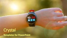  Presentation with smartwatch - Amazing slide deck having synchronization - woman using smartwatch with her backdrop and a tawny brown colored foreground