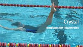  Presentation with swimmer - Colorful slides enhanced with synchronized swimmer during practice backdrop and a teal colored foreground
