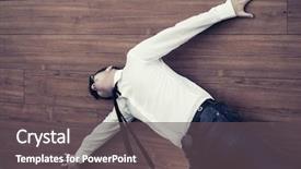  Presentation with despair - Presentation theme enhanced with syncope - young businessman in despair lying background and a dark gray colored foreground
