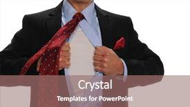  Presentation with power - PPT layouts with syndicalism - businessman opening his shirt background and a coral colored foreground