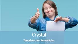 Presentation with down syndrome special education - PPT theme featuring syndrome holding blank paper sheet background and a  colored foreground