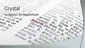 Presentation with dictionary - Colorful PPT layouts enhanced with synonym - word 'learn' highlighted backdrop and a white colored foreground