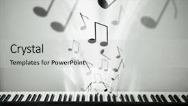  Presentation with electronic - Amazing PPT layouts having electronic musical keyboard close-up backdrop and a light gray colored foreground