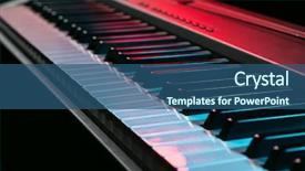  Presentation with electronic - Amazing PPT theme having rhythm bluse - electronic musical keyboard close-up backdrop and a teal colored foreground