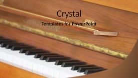  Presentation with piano keyboard - Amazing PPT theme having synth wave - image of a closeup keyboard backdrop and a red colored foreground