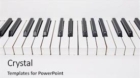  Presentation with musical instruments piano keys and - Slide set consisting of acoustic waves - piano keys isolated background and a white colored foreground