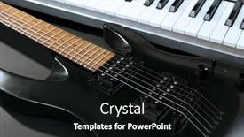 Presentation with electric guitar - PPT layouts having synthesizer-and-electric-guitar-closeup background and a wine colored foreground