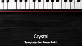  Presentation with keyboard - Audience pleasing slides consisting of synthesizer keyboard on black wooden backdrop and a black colored foreground