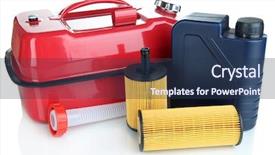  Presentation with diesel - Beautiful presentation design featuring synthetic chemistry - diesel and oil canisters isolated backdrop and a ocean colored foreground