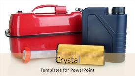  Presentation with diesel - Colorful presentation theme enhanced with synthetic chemistry - diesel and oil canisters isolated backdrop and a  colored foreground
