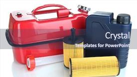  Presentation with diesel - Slide set consisting of synthetic chemistry - diesel and oil canisters isolated background and a  colored foreground