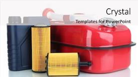  Presentation with diesel - Presentation theme consisting of synthetic chemistry - diesel and oil canisters isolated background and a white colored foreground