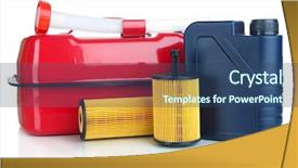  Presentation with diesel - Theme having synthetic chemistry - diesel and oil canisters isolated background and a  colored foreground