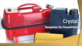  Presentation with diesel - Beautiful presentation theme featuring synthetic chemistry - diesel and oil canisters isolated backdrop and a  colored foreground