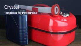  Presentation with diesel - PPT theme enhanced with synthetic chemistry - diesel and oil canisters background and a  colored foreground