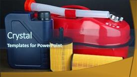  Presentation with diesel - Slide set enhanced with synthetic chemistry - diesel and oil canisters background and a  colored foreground