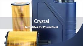  Presentation with motor oil - Amazing PPT theme having synthetic chemistry - motor oil canister and filters backdrop and a ocean colored foreground
