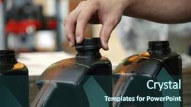  Presentation with oil industry - Colorful PPT layouts enhanced with synthetic chemistry - packaging industry for lubricating oil backdrop and a ocean colored foreground