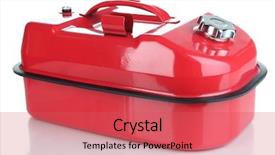  Presentation with diesel - Presentation theme consisting of synthetic chemistry - red diesel canister isolated background and a  colored foreground